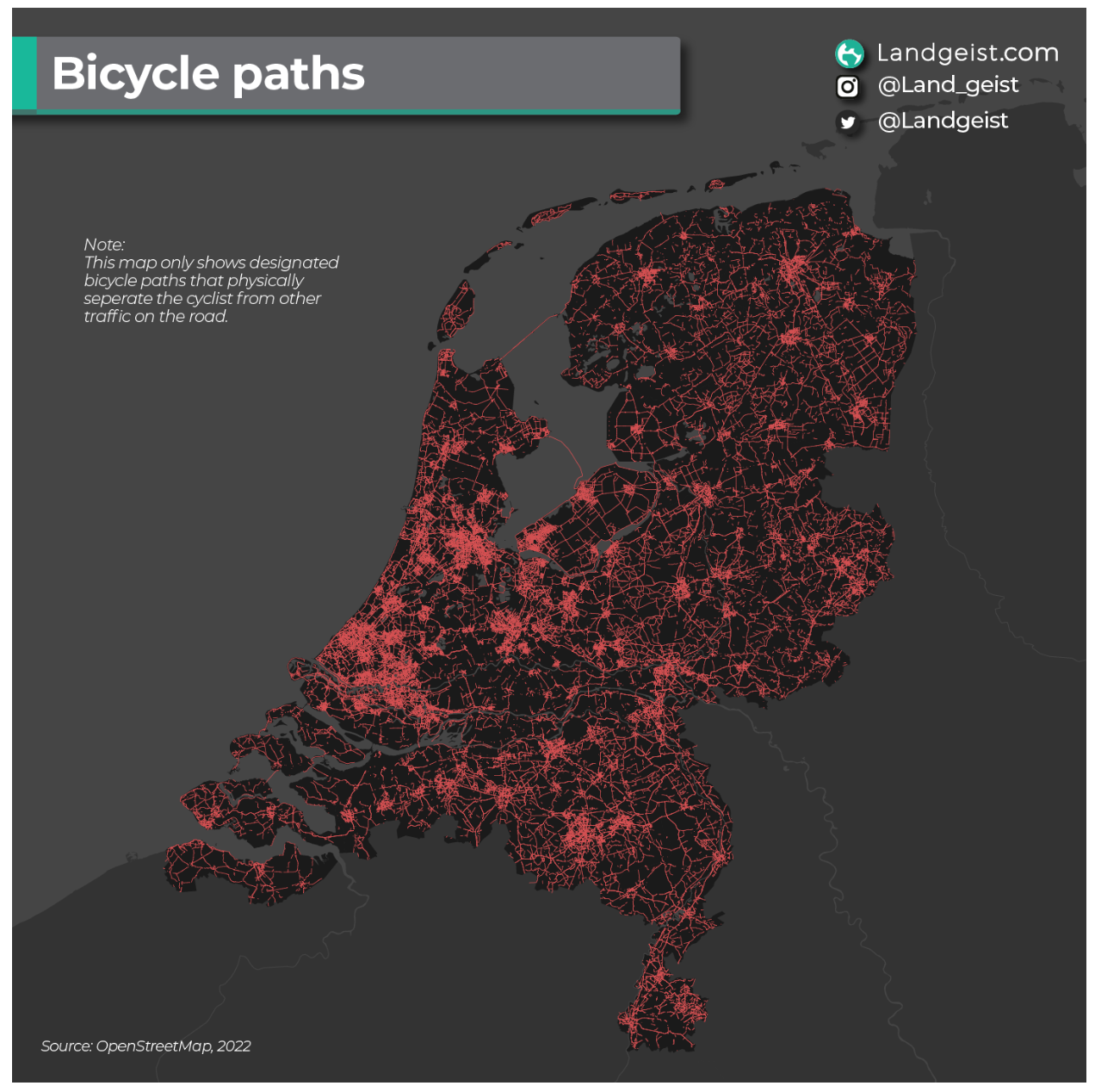 Bicycle paths in the Netherlands