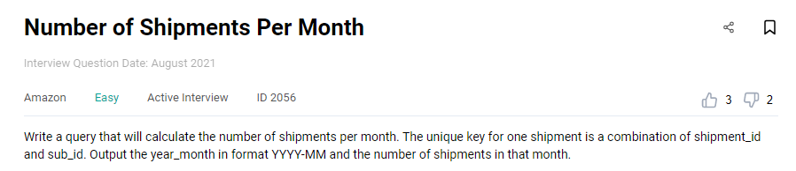 Business analyst interview question from Amazon