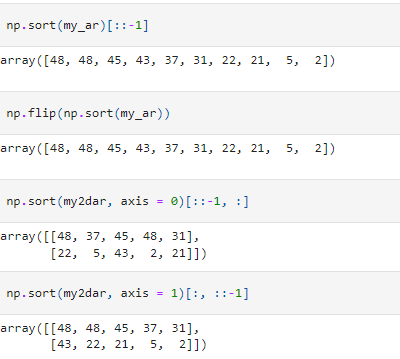 flip method on the sorted array