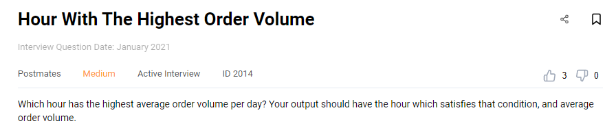 Business analyst interview question from Postmates