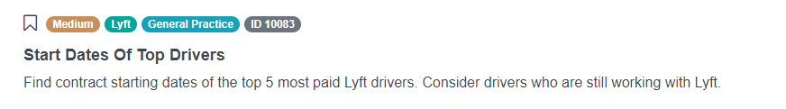 SQL Interview Question from Lyft
