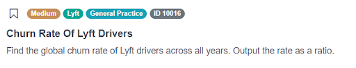 Lyft Data Scientist Interview Question