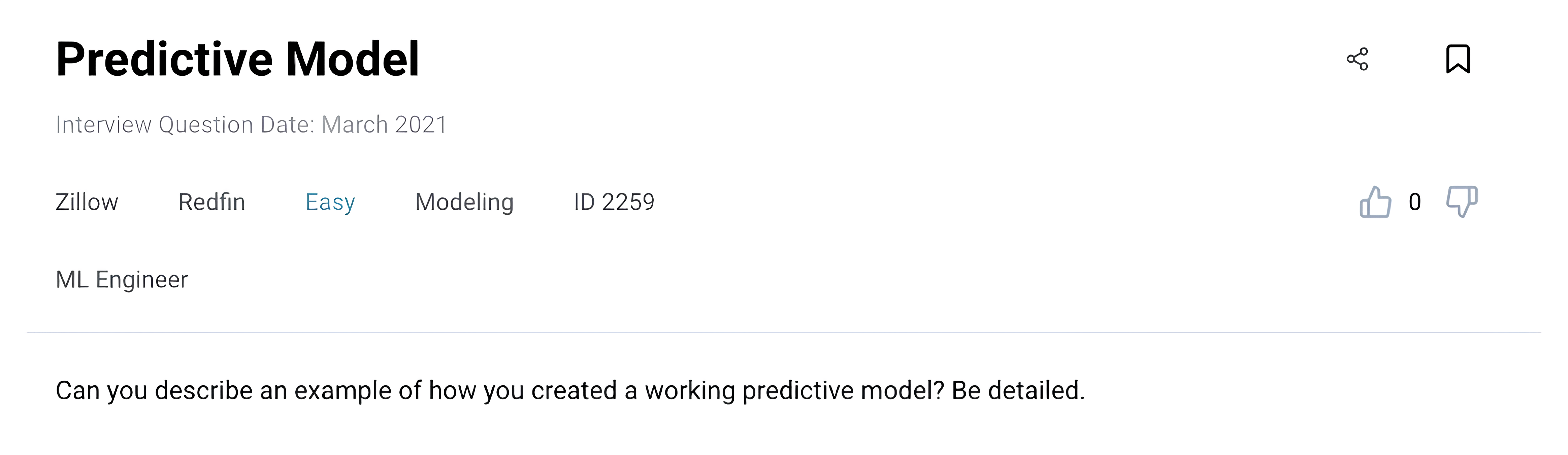 AI interview questions regarding Predictive Model