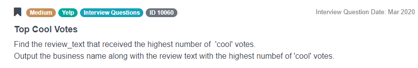 Yelp Data Scientist Interview Question