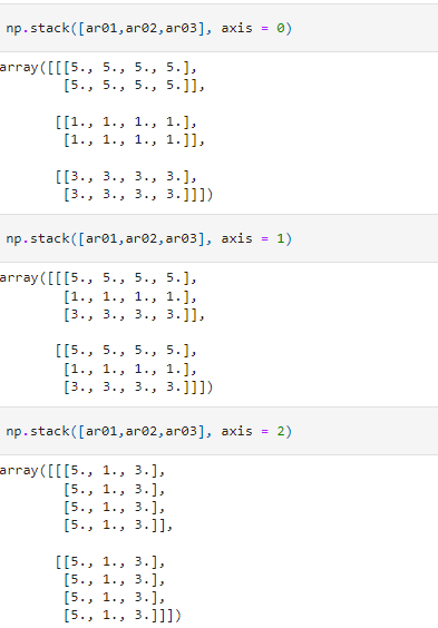 Stacking arrays