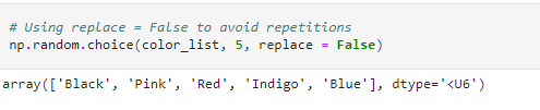 choice to be repeated in numpy