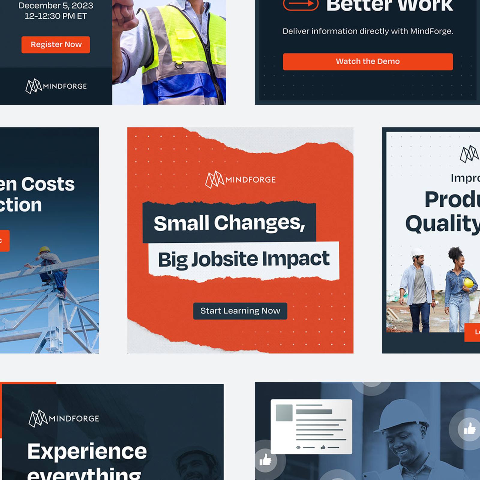 MindForge social post collage