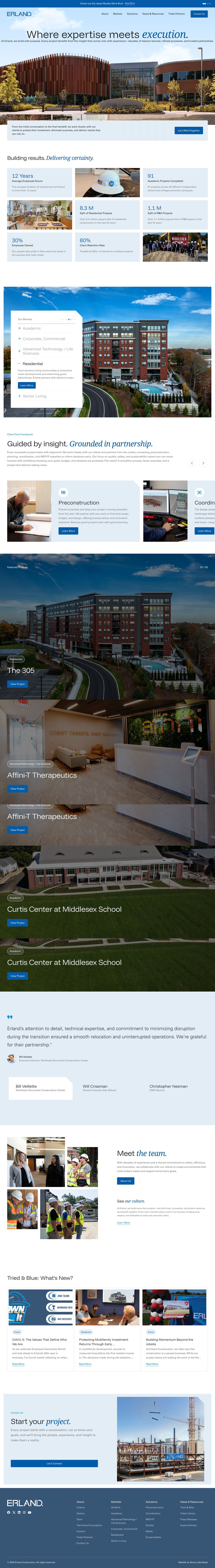 Homepage of a commercial construction company website by Brave Little Beast
