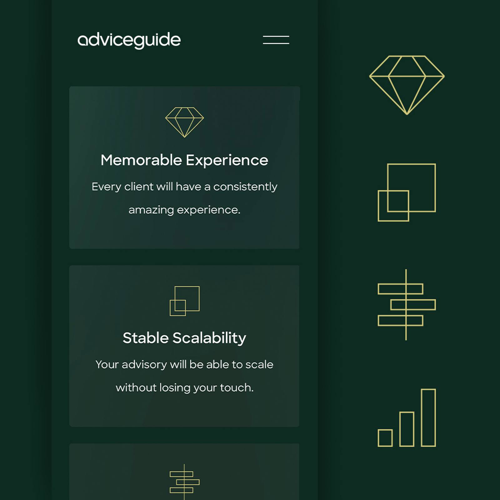 Adviceguide user interface elements and icon styles