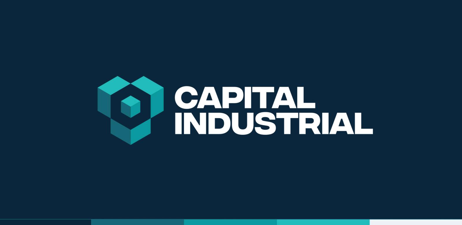 The full Capital Industrial logo on a blue background with a sample of their color palette below.