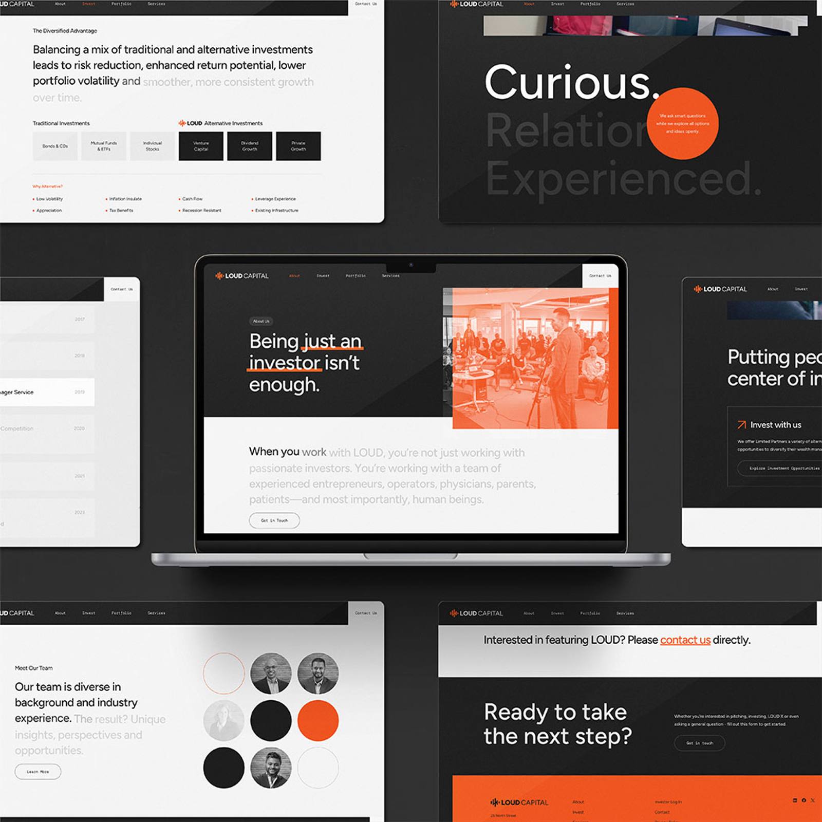 LOUD Capital website page collage