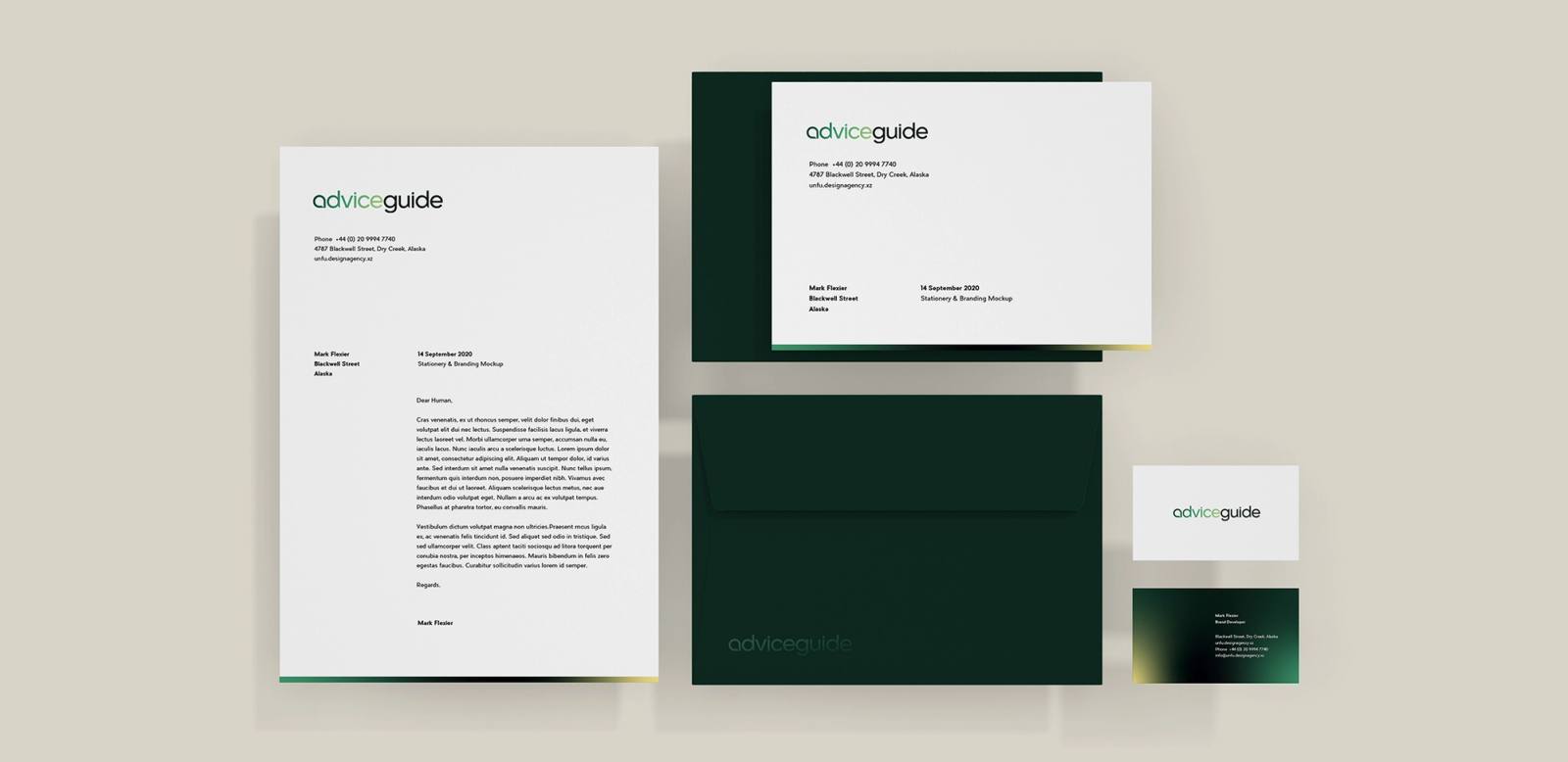 Adviceguide stationery set
