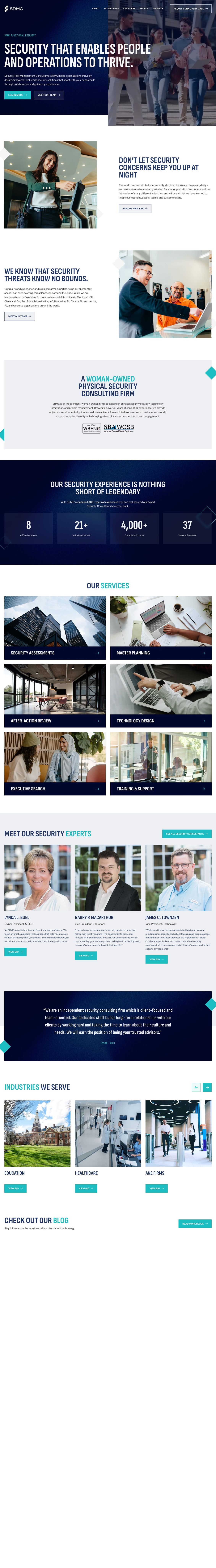 Homepage of a security risk consulting firm website by Brave Little Beast