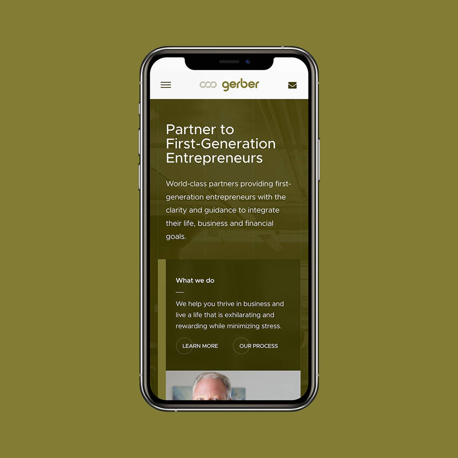 Gerber website mobile mockup
