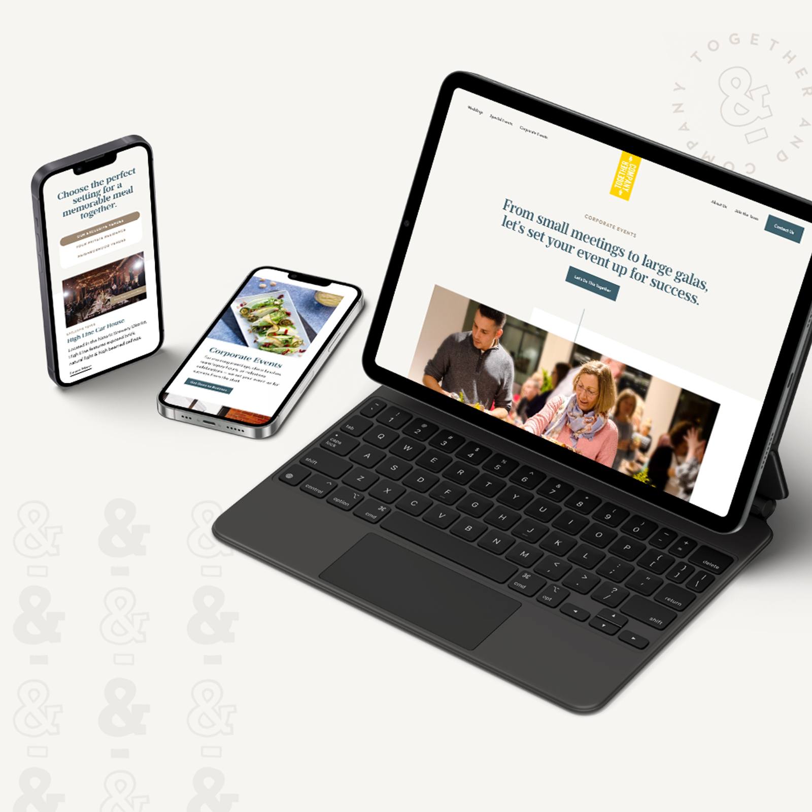Together & Co website mobile and tablet mockup