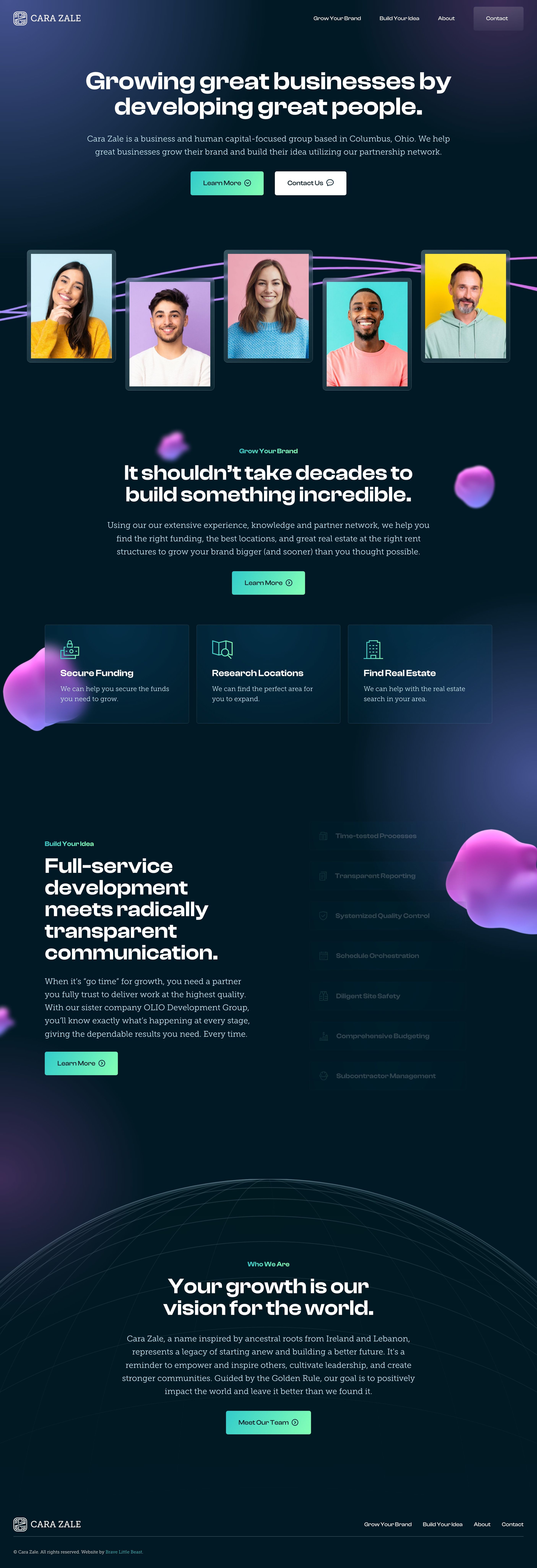 Homepage of a business growth advisory group website by Brave Little Beast