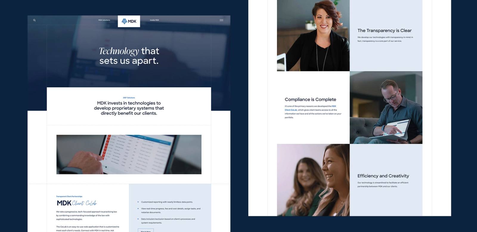 MDK website pages