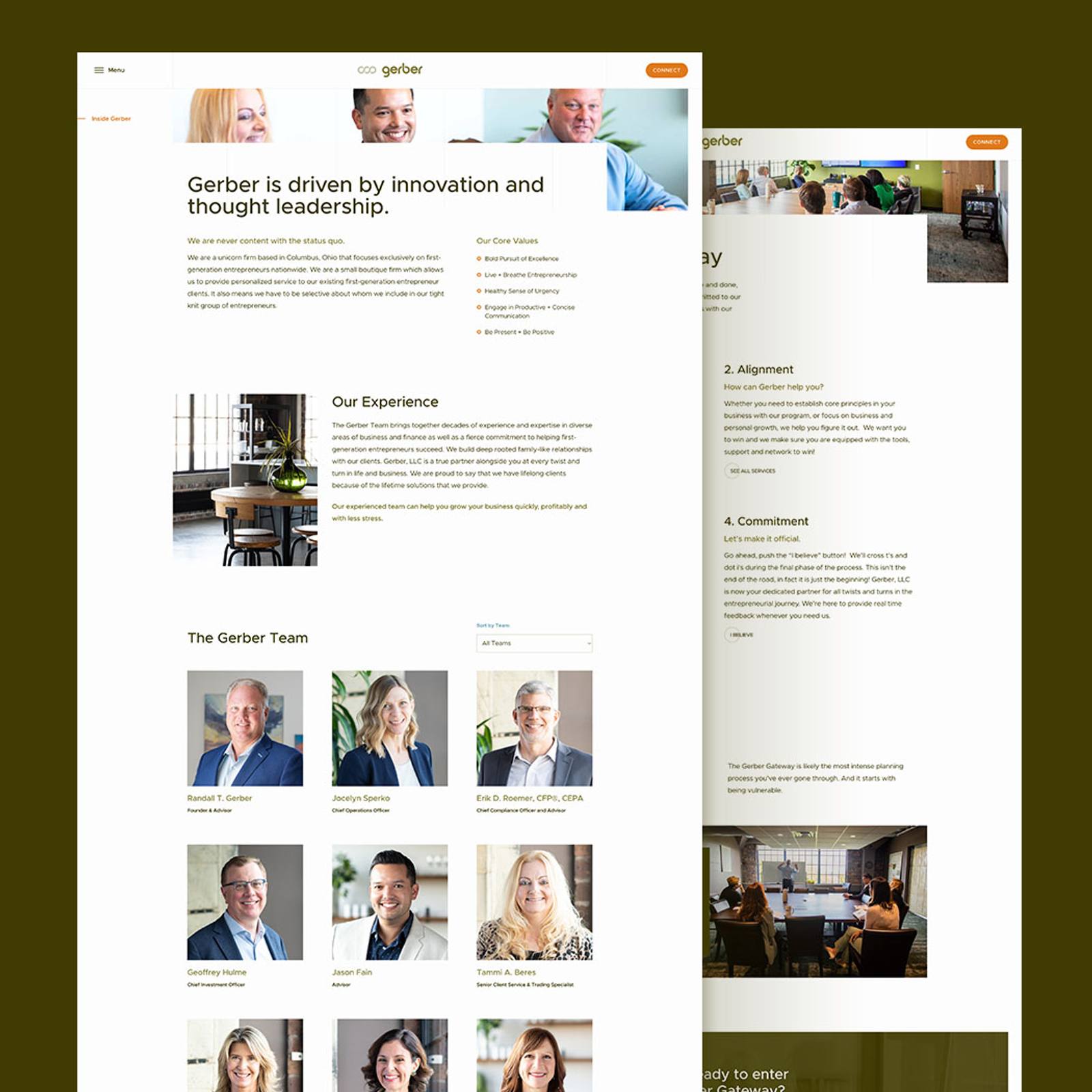 Gerber website pages mockup