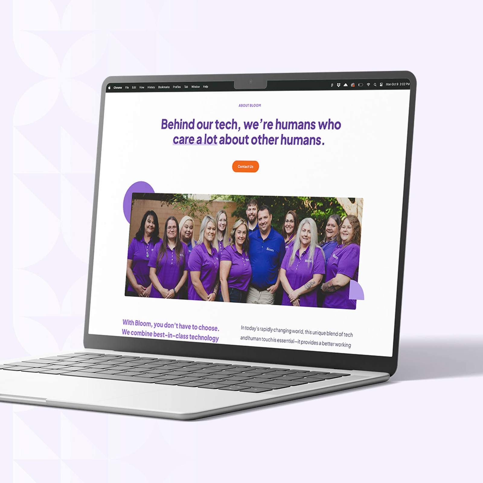 Bloom website mockup