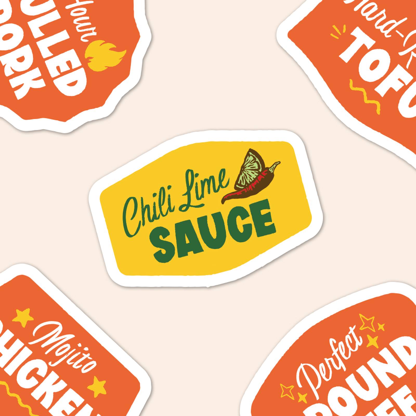 Take Me Tacos sauce stickers