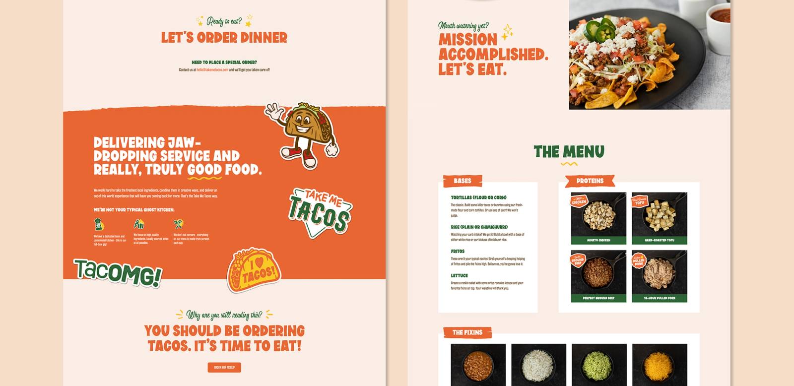 Take Me Tacos website design