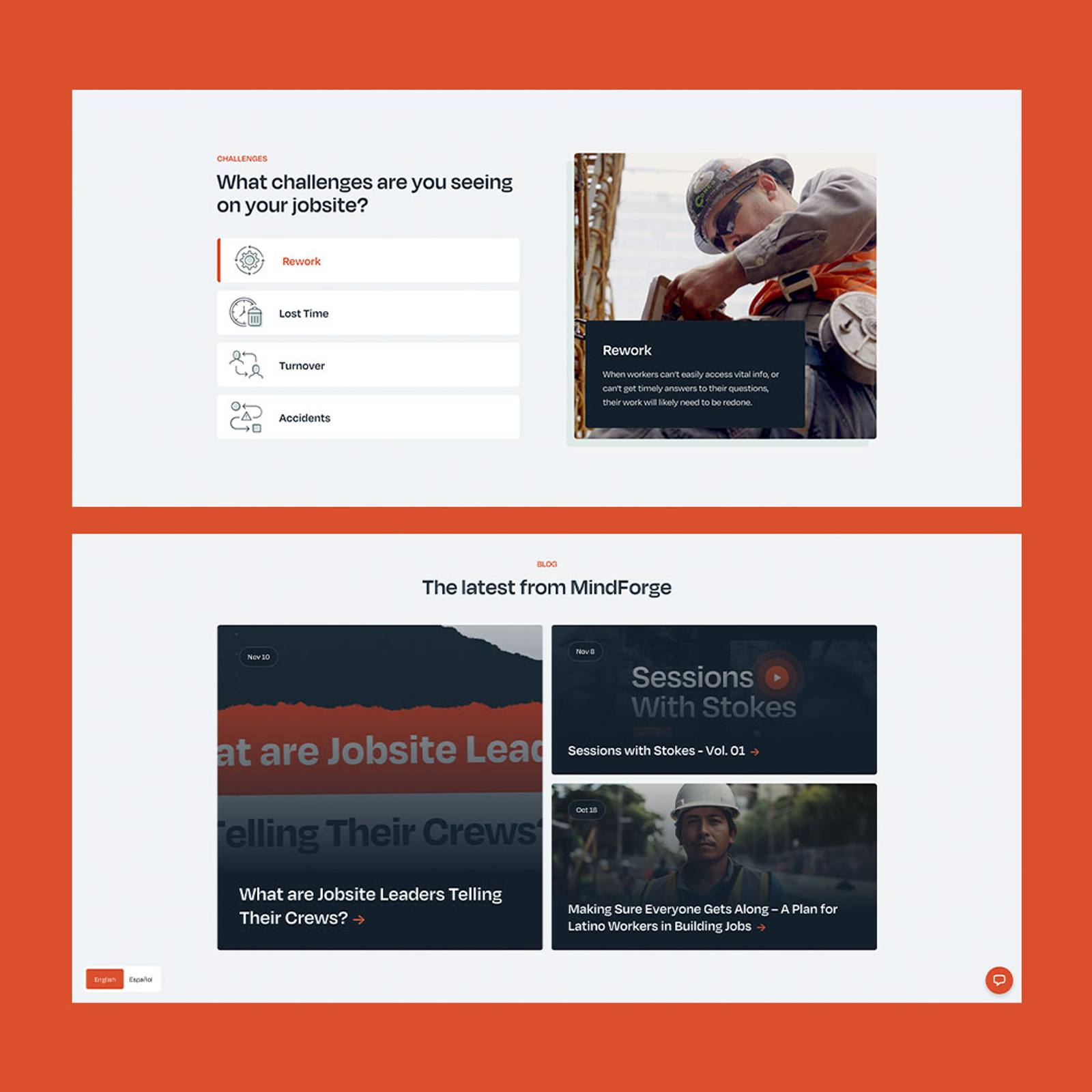 MindForge website user interface elements