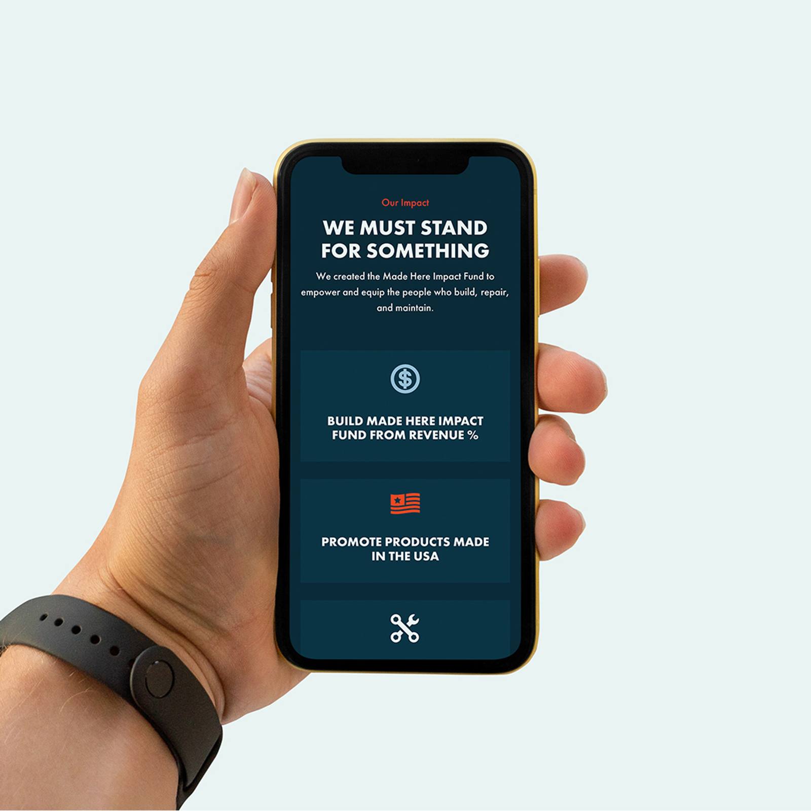 Made Here Co website mobile mockup