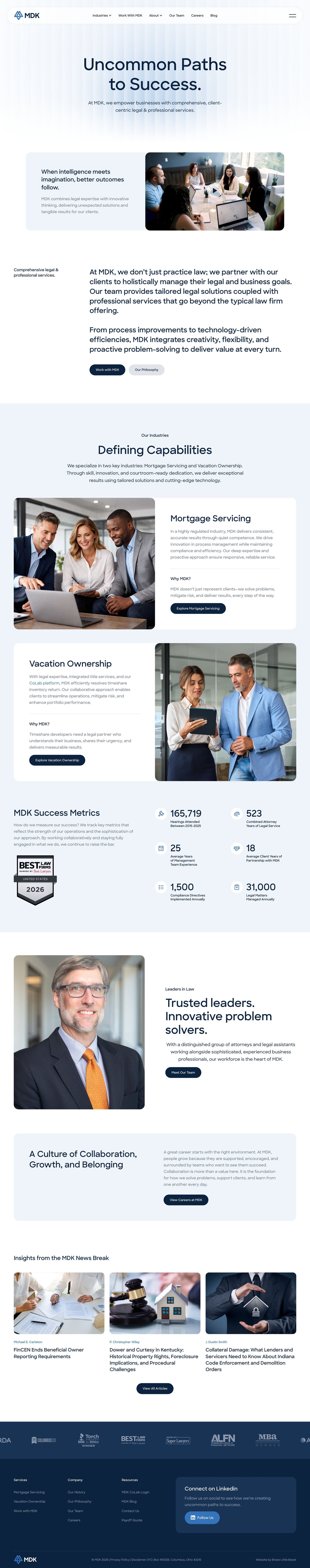 Homepage of a law and professional services firm website by Brave Little Beast