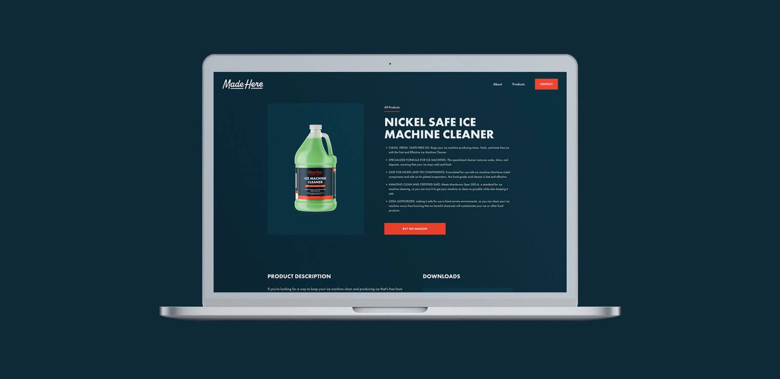 Made Here Co website product page