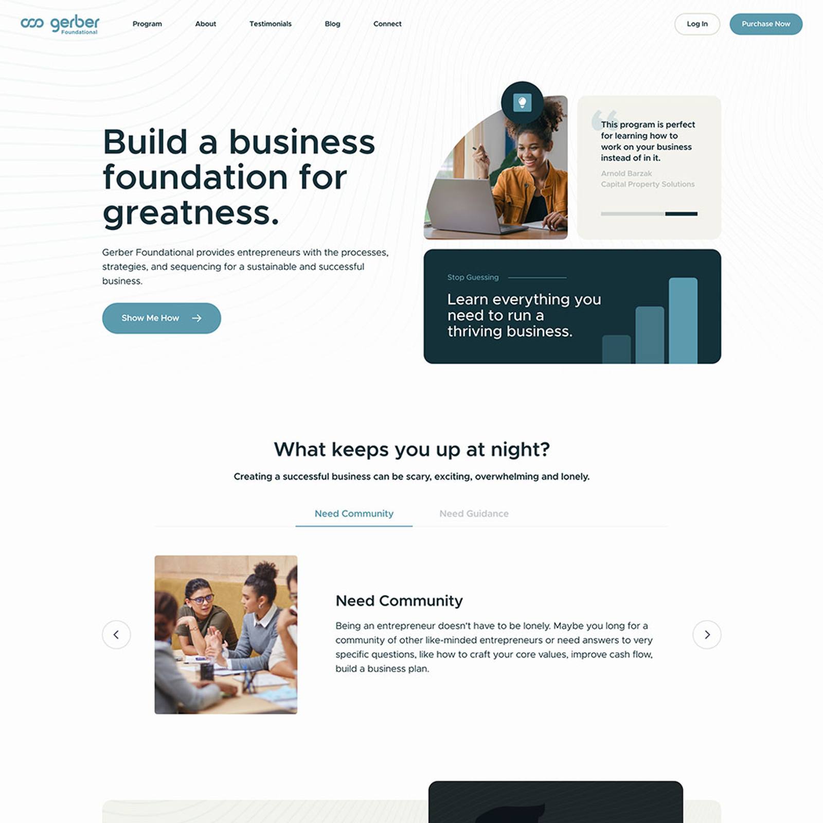 Gerber Foundational website design
