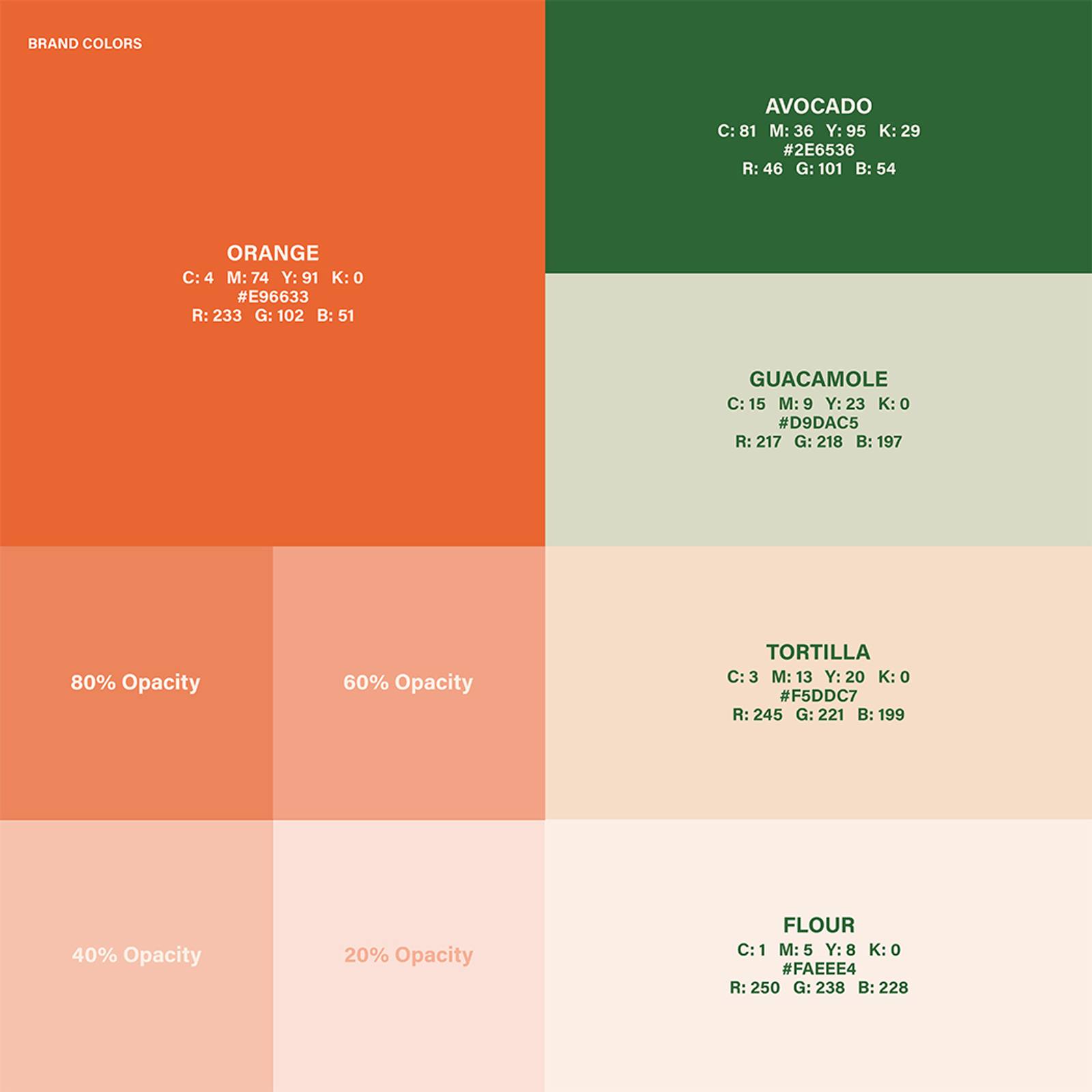 Take Me Tacos color palette
