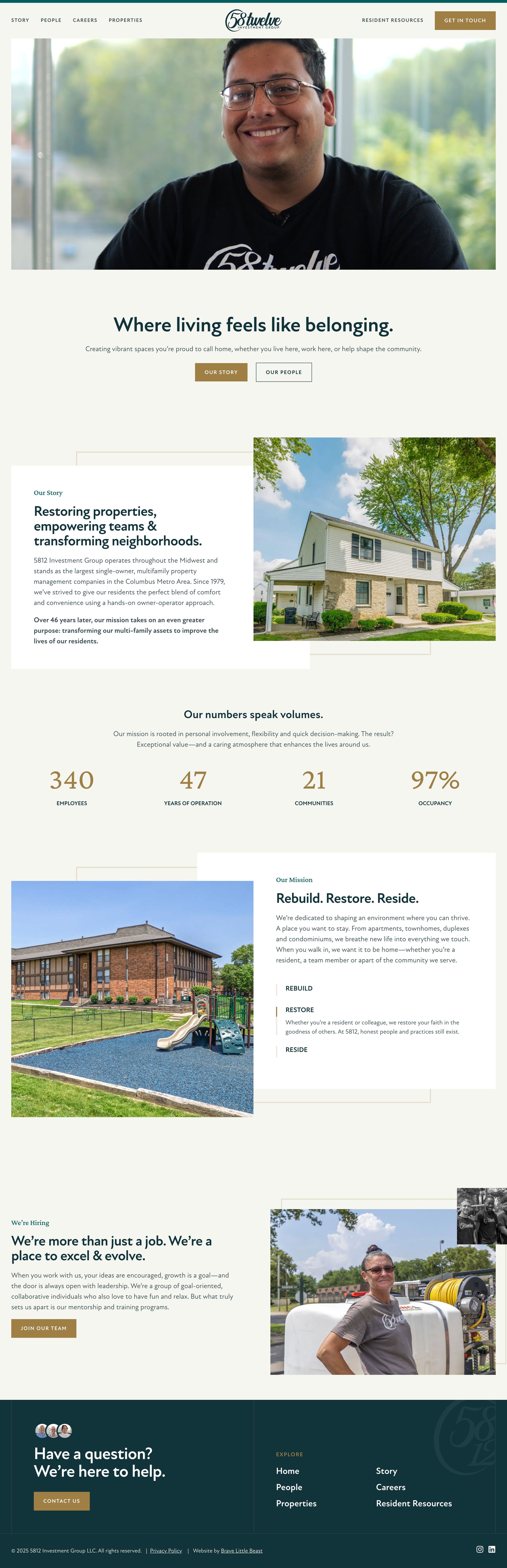 Homepage of a real estate investment group website by Brave Little Beast