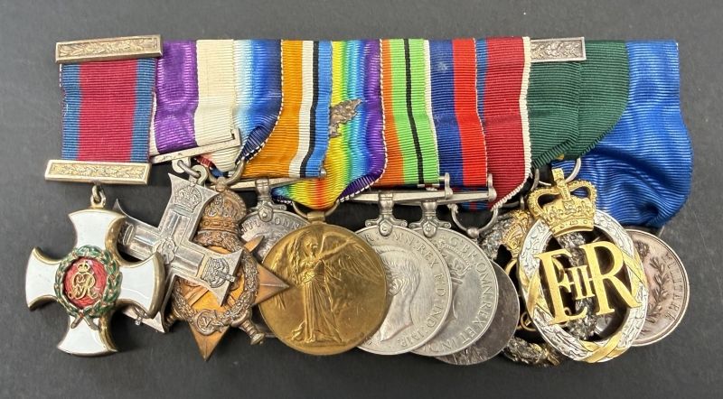 Assortment of Medals and Coloured Ribbons