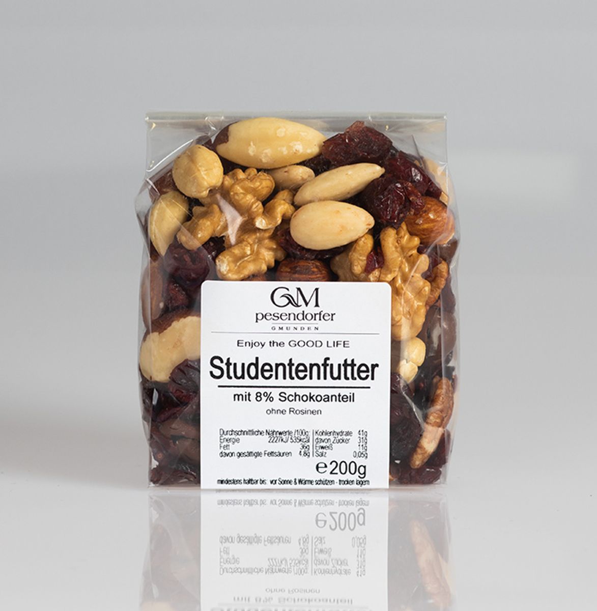 Studentenfutter mit 8% Schokoanteil