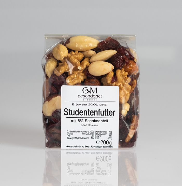Studentenfutter mit 8% Schokoanteil
