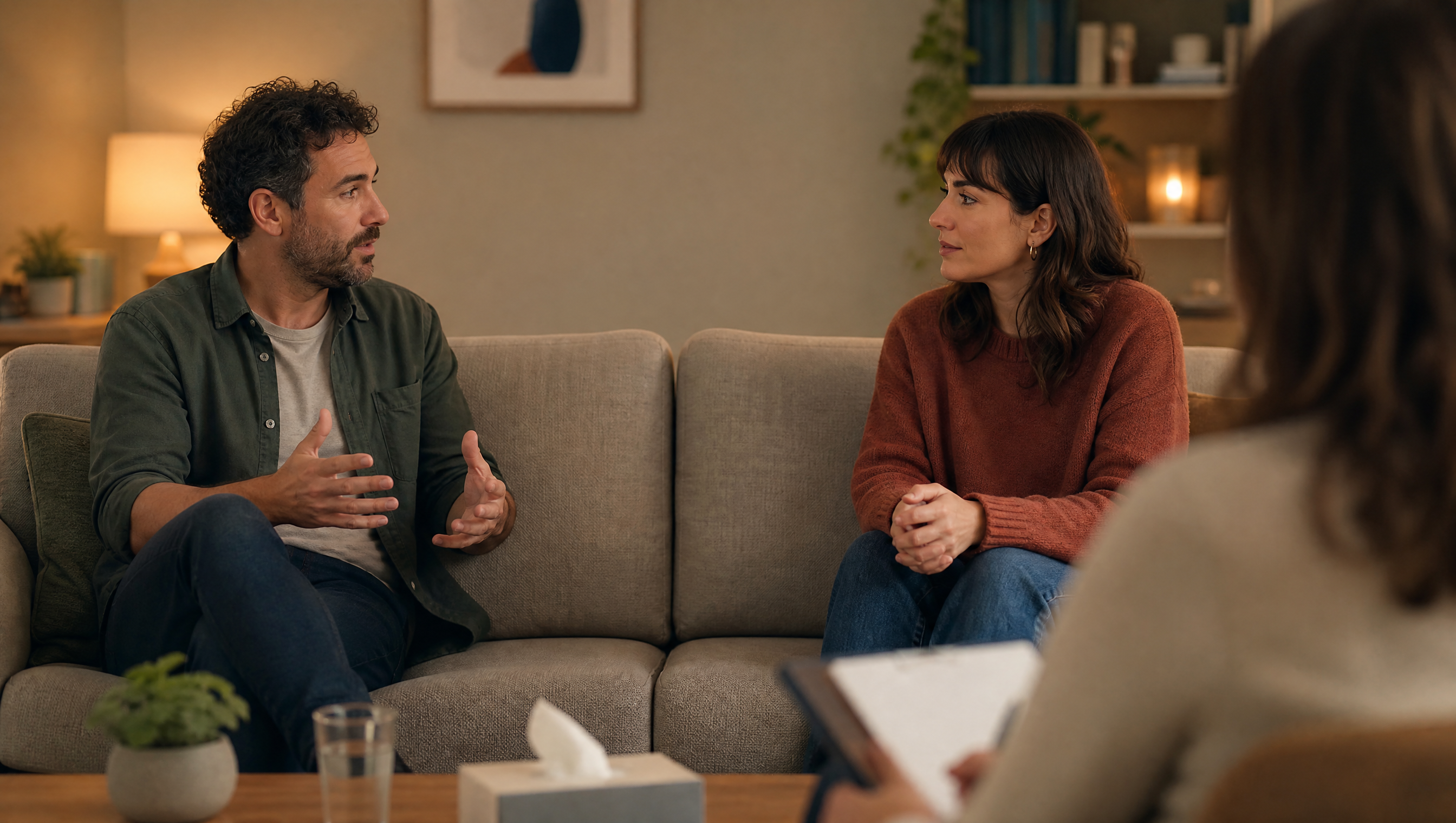 Pareja en sesión de terapia