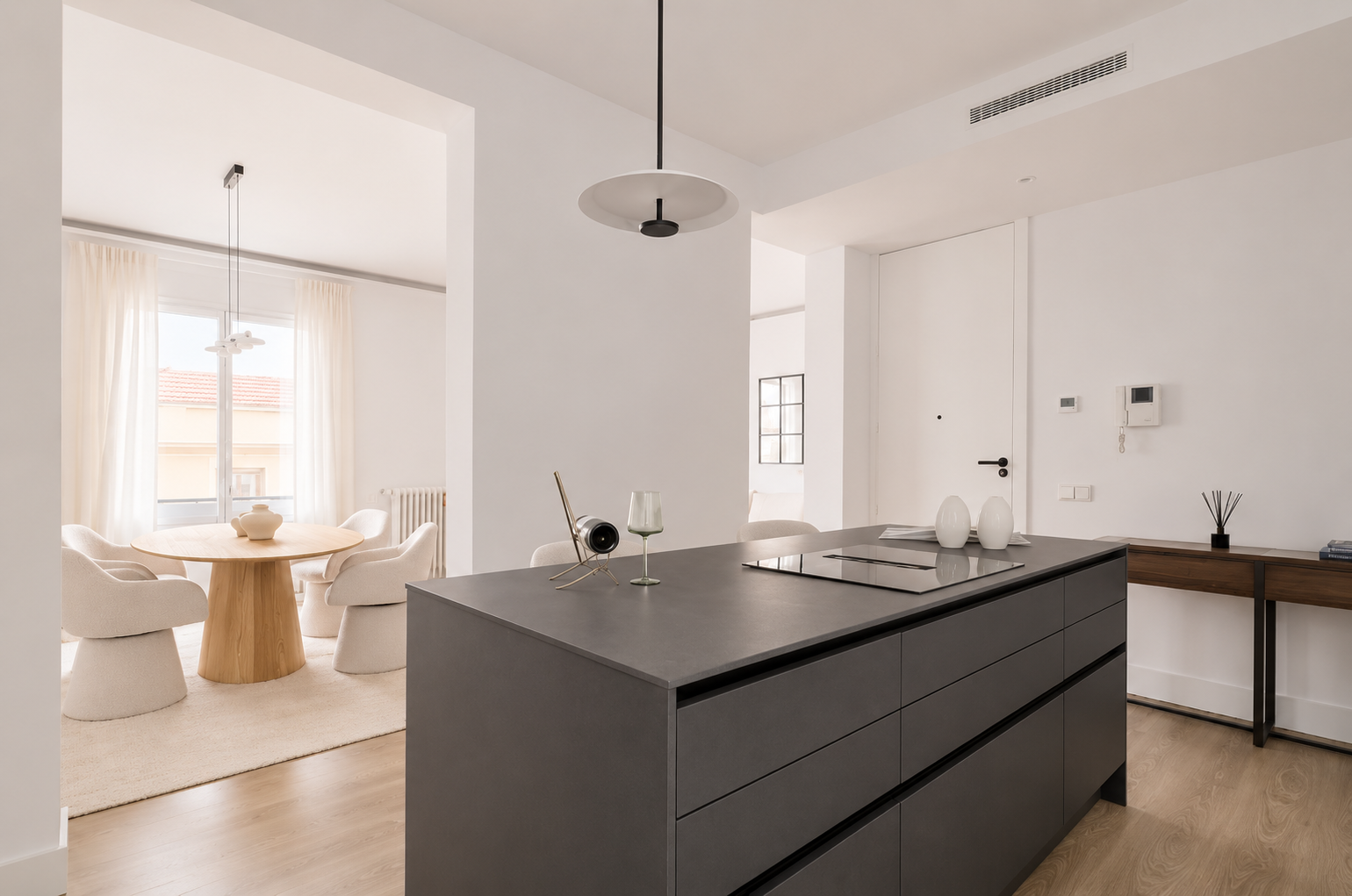 Exterior apartment in Lista with open-plan kitchen and refined interiors
