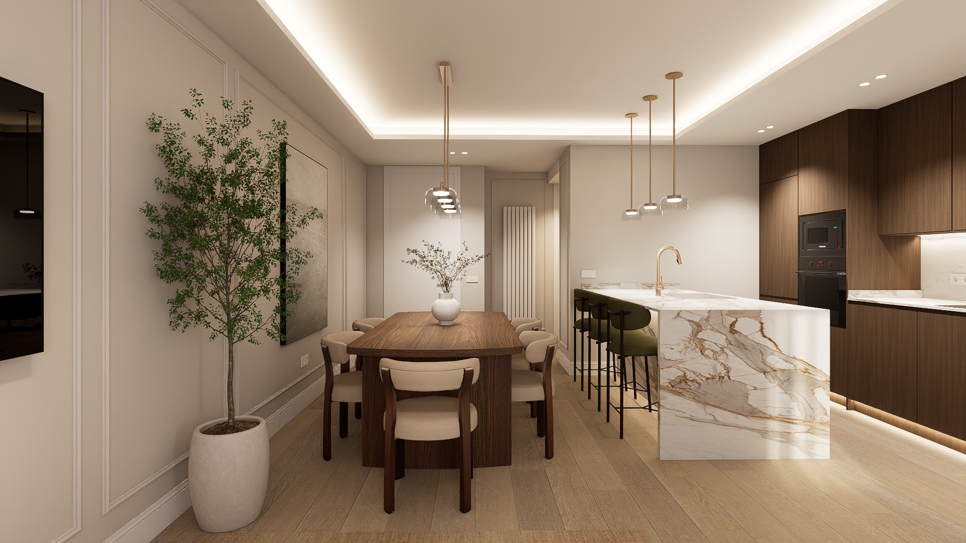 Luxury residence in Retiro Madrid with three bedrooms and a full renovation