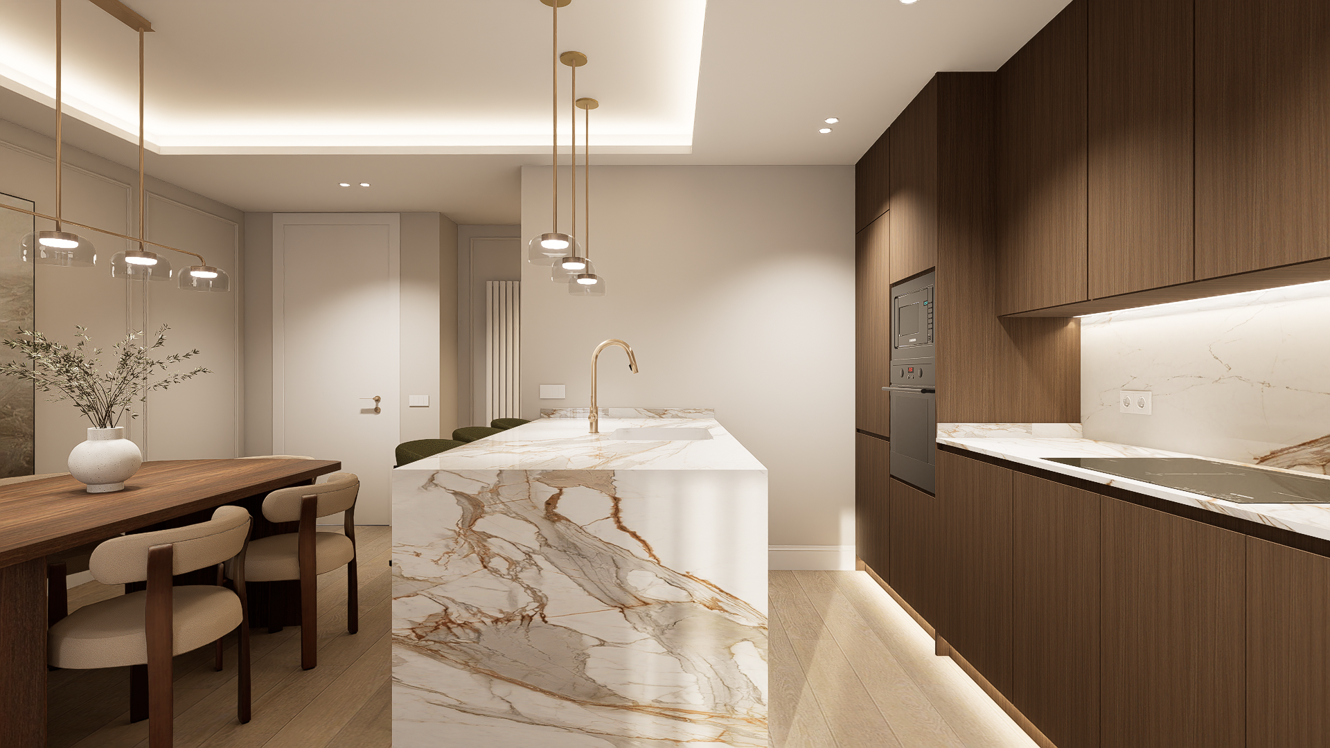 Luxury residence in Retiro Madrid with three bedrooms and a full renovation