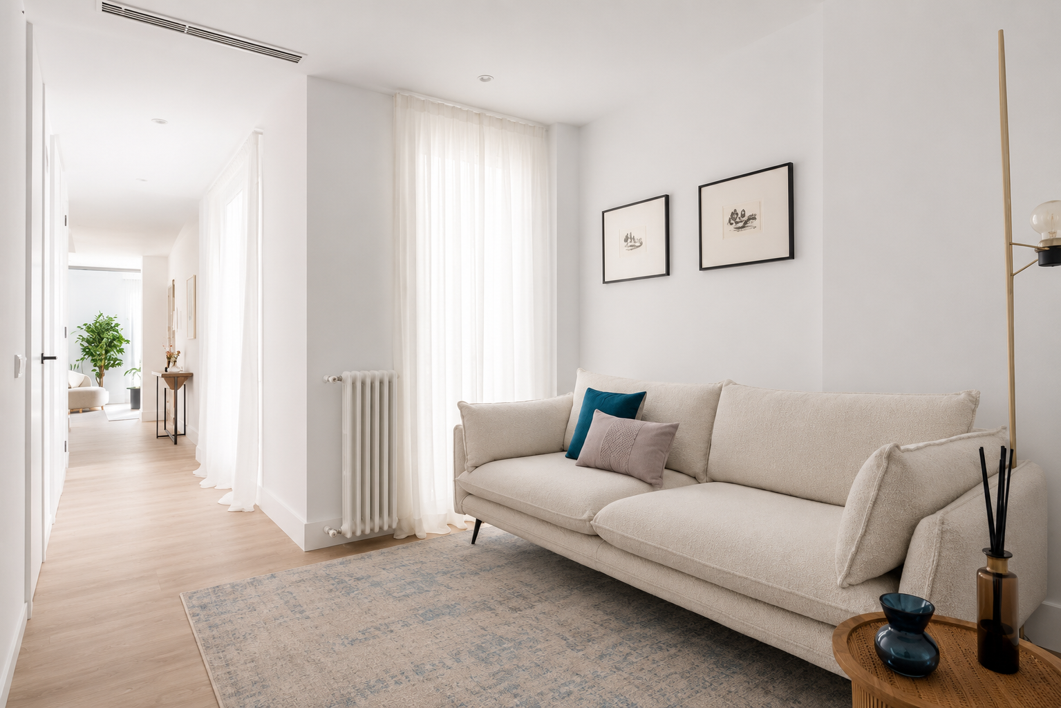 Exterior apartment in Lista with open-plan kitchen and refined interiors