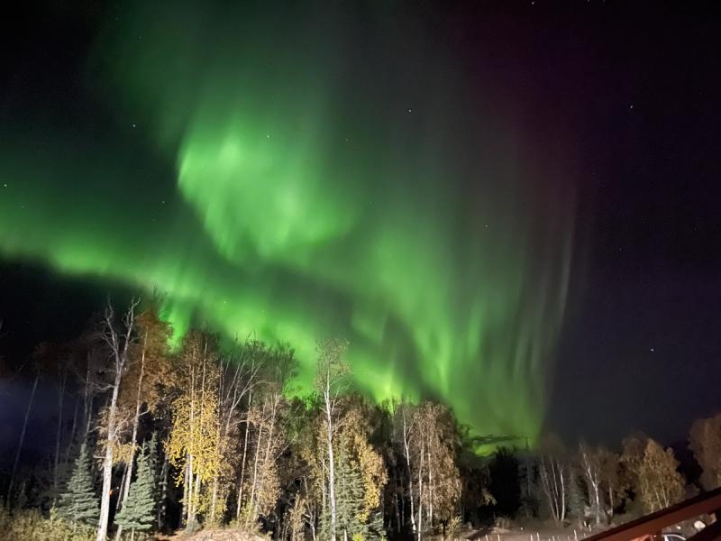 View of the northern lights outside of my cousin's house when I was there in September