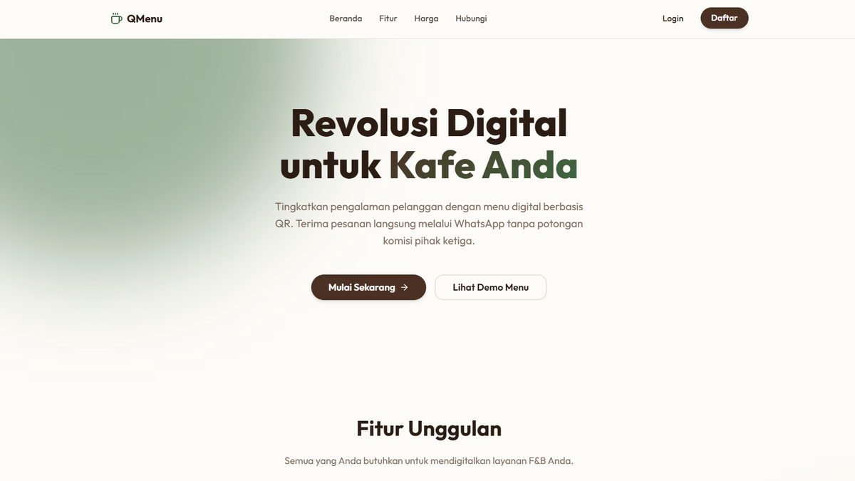 Revolusi Menu Digital F&B: Mengenal QR Menu Cafechatte, Platform SaaS Modern Berbasis Next.js & Supabase