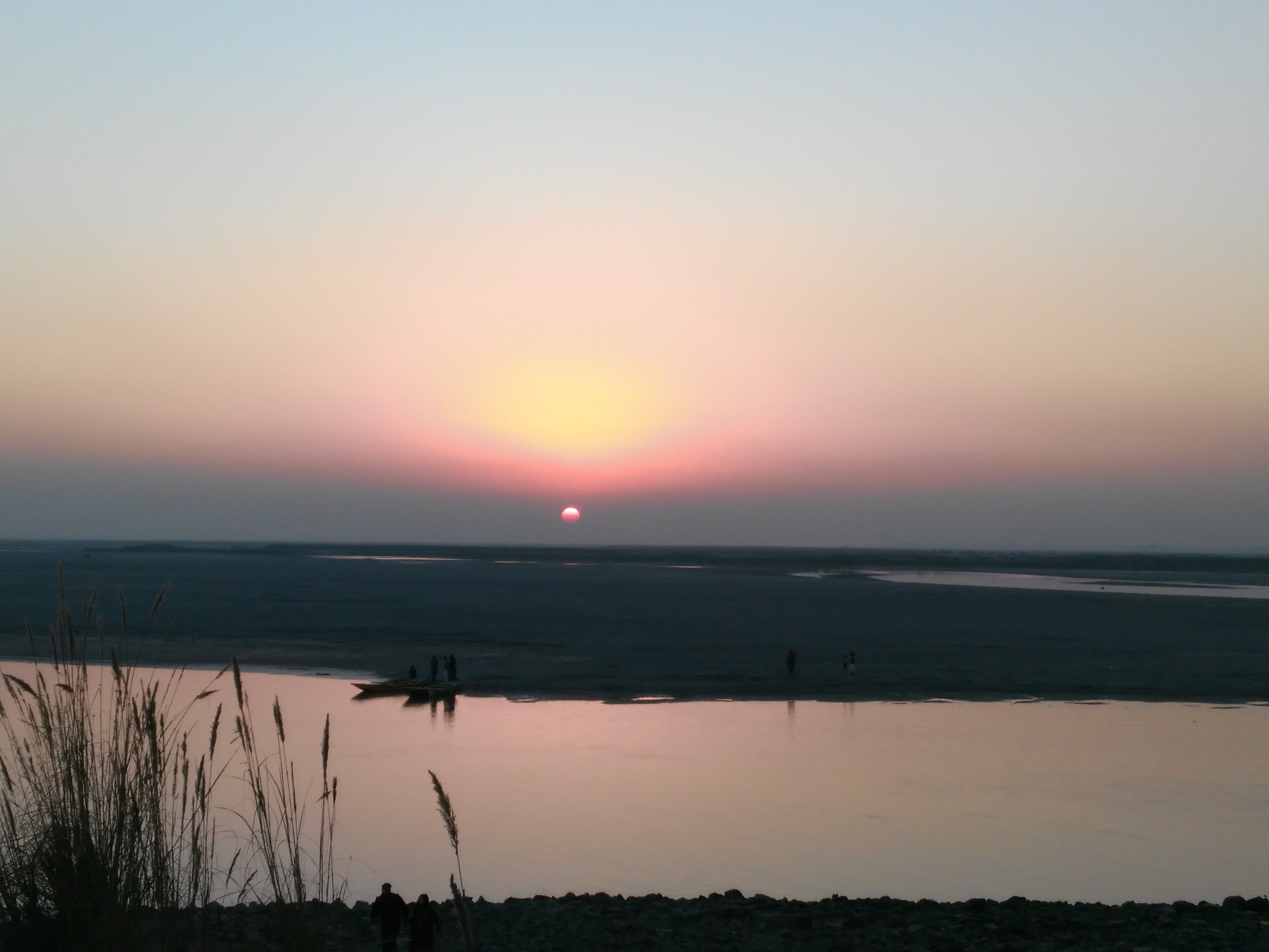 Sunset over the Chenab at Head Marala, Sialkot district