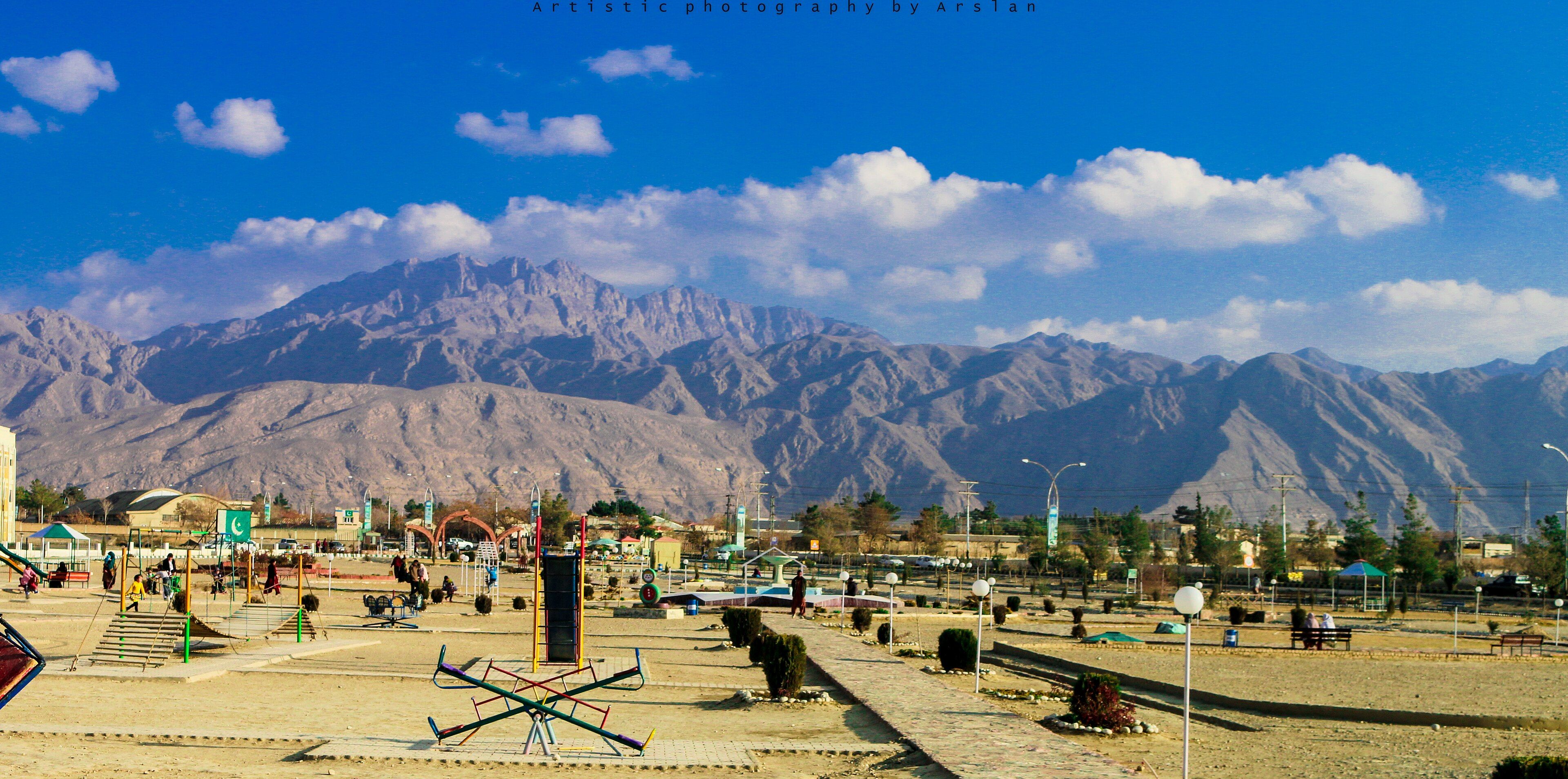 Quetta Cantonment with the mountains behind it