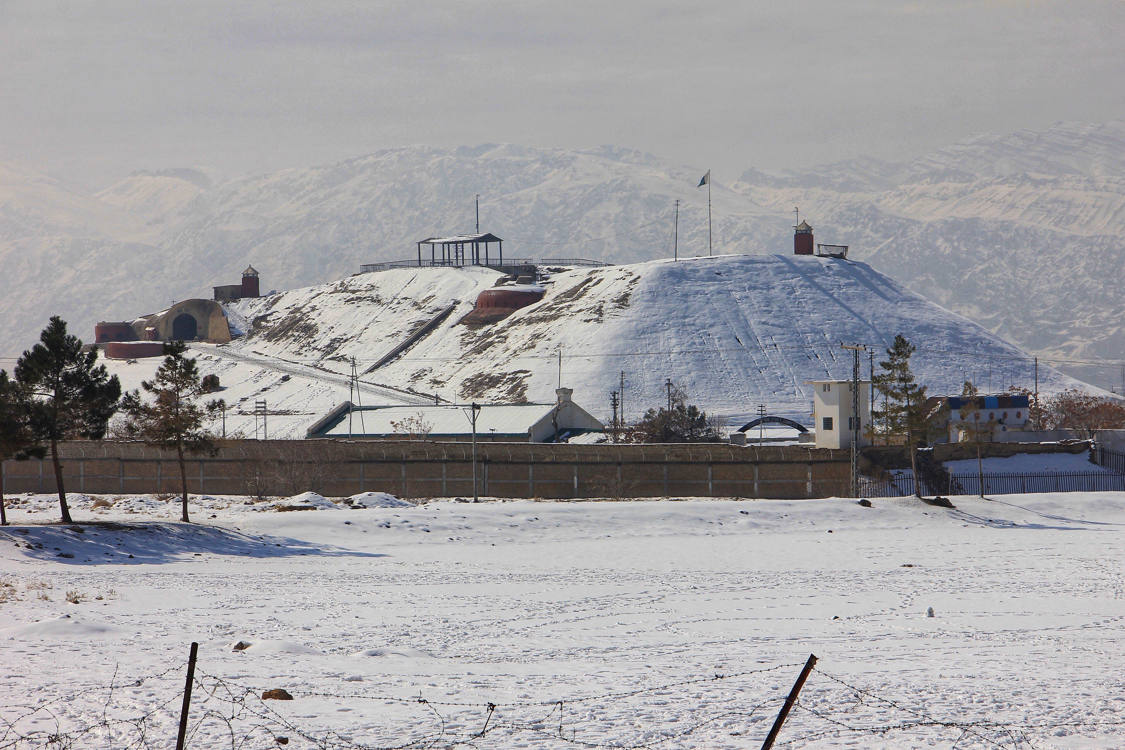Quetta Fort (Miri) and the hills around Quetta in winter
