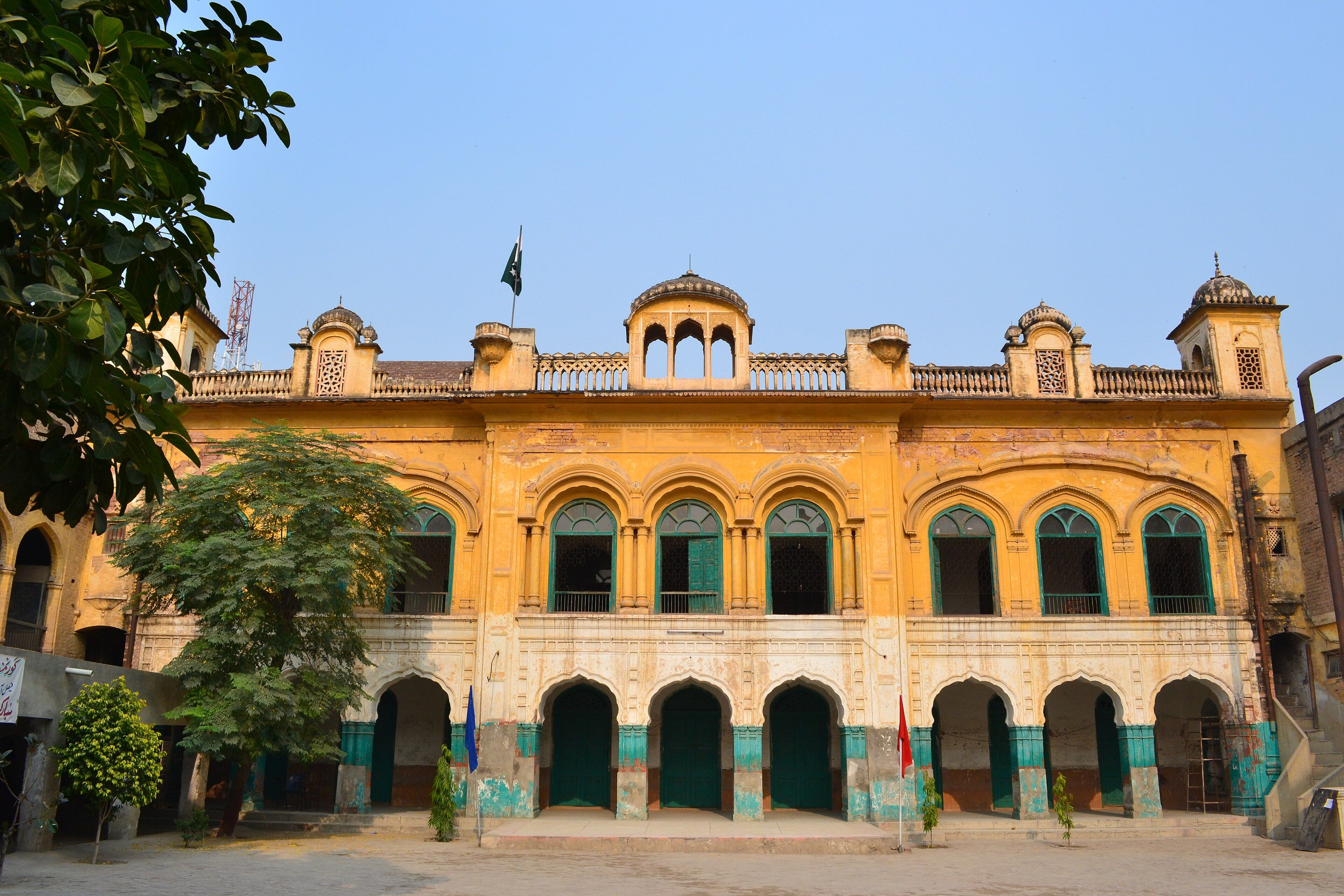 A colonial-era former gurdwara, now a school, in Faisalabad