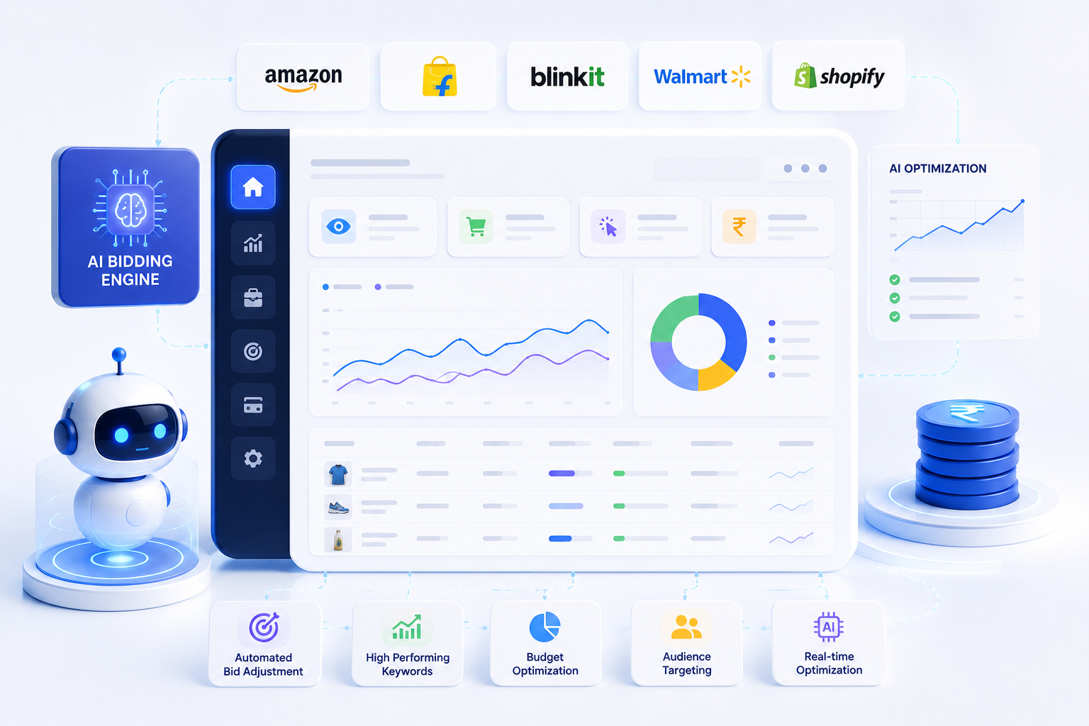 AI-powered bidding optimization dashboard