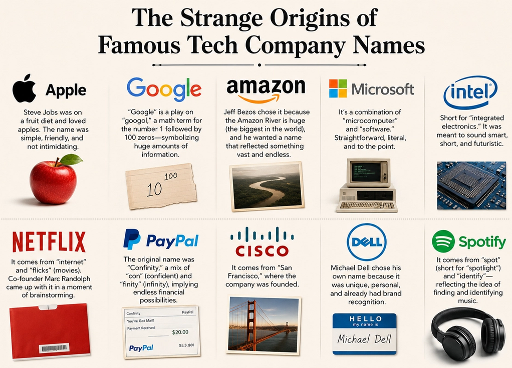 The Strange Origins of Famous Tech Company Names