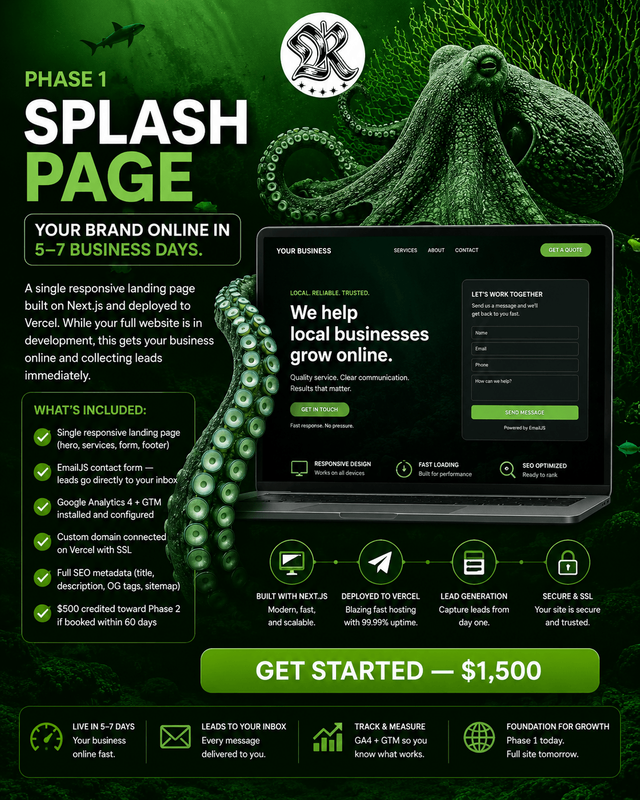 Phase 1 - Splash Page