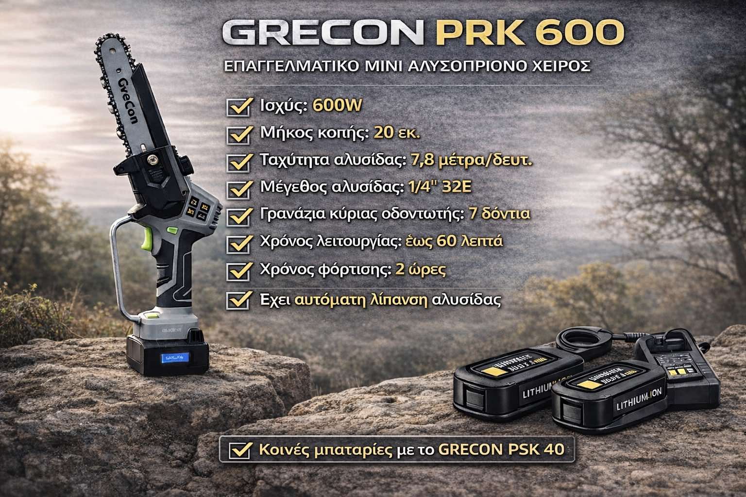 Πριόνι μπαταρίας με λάμα 20 cm - γεωπονικά εφόδια Ξάνθη | Ζουμπούλη Χ. Ειρήνη